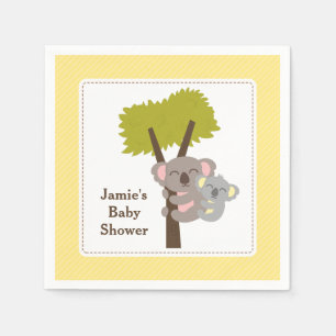 Cute Mommy Koala Bear Baby Shower Party Napkin