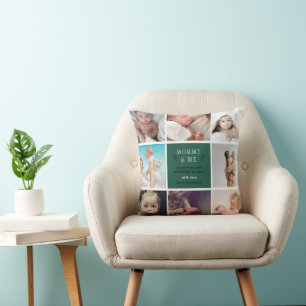 Cute Mommy & Me Photo Collage – 1st Mother’s Day  Throw Pillow