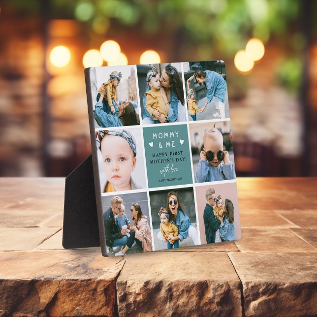 Cute 'Mommy & Me' Photo Collage 1st Mother's Day Plaque (Creator Uploaded)