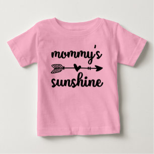 Cute Mommy sunshine girl word art Baby  T-Shirt