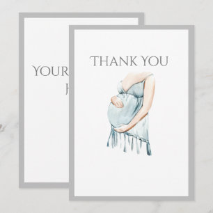 Cute Mommy-to-Be Baby Boy Shower Thank You Card