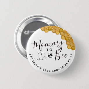 Cute Mommy to Bee Baby Shower 2 Inch Round Button