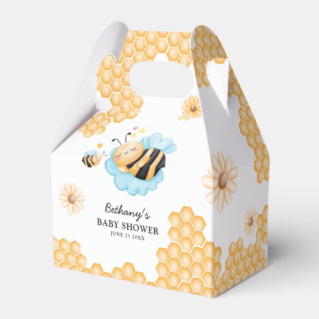 Cute Mommy-to-Bee Summer Baby Shower Favor Box (Front Side)