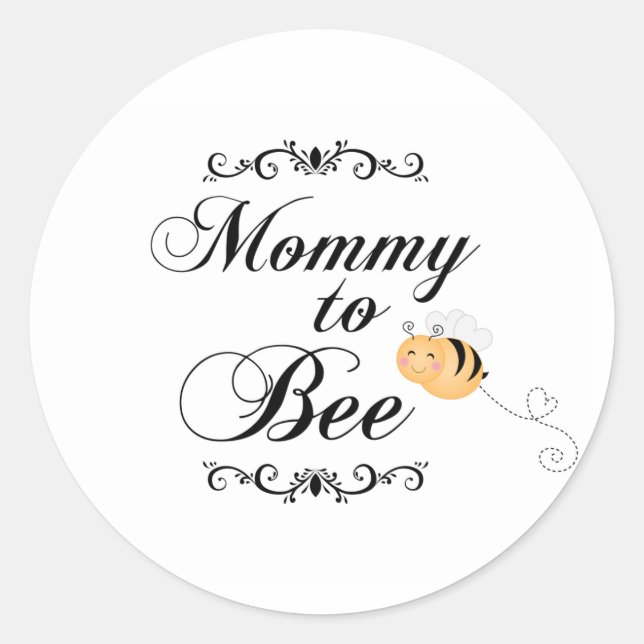 Cute mommy to bee swirls sticker (Front)