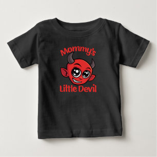 Cute Mommy's Little Devil Cartoon Design Baby T-Shirt