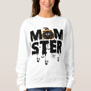 Cute Momster Script Funny Mom Halloween Sweatshirt