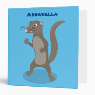Cute mongoose cartoon illustration binder
