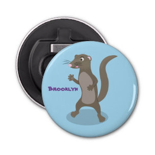 Cute mongoose cartoon illustration bottle opener