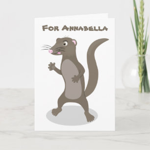 Cute mongoose cartoon illustration card