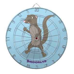 Cute mongoose cartoon illustration dartboard