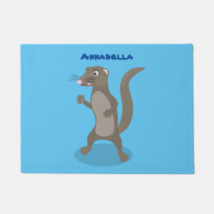 Cute mongoose cartoon illustration doormat