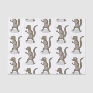 Cute mongoose cartoon illustration tissue paper