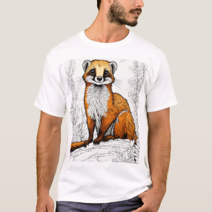 Cute Mongoose Illustration: Cartoon Sticker Style T-Shirt