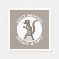 Cute mongoose personalized cartoon birthday