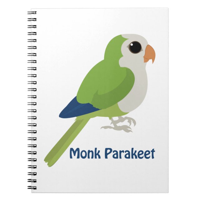 Cute Monk Parakeet Notebook (Front)