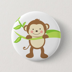 Cute Monkey 2 Inch Round Button