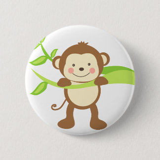 Cute Monkey 2 Inch Round Button