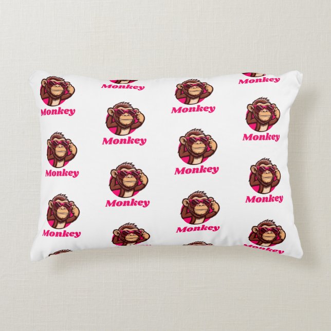Cute Monkey Accent Pillow (Front)