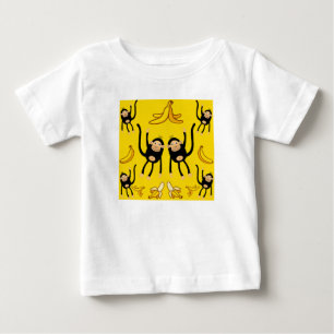 Cute Monkey And Banana Print Baby T-Shirt