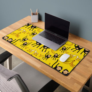 Cute Monkey And Banana Print Desk Mat