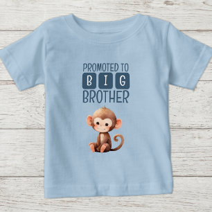 Cute monkey big brother blue baby T-Shirt