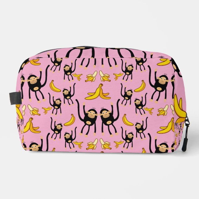 Cute Monkey Birthday  Dopp Kit (Front)