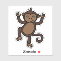 Cute Monkey Business Jungle Animal Lovers Stickers