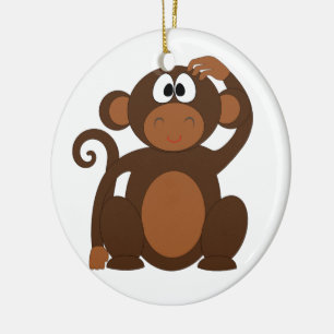 Cute Monkey Ceramic Ornament
