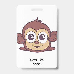 Cute monkey clipart badge