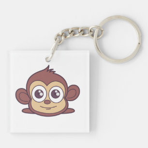 Cute monkey clipart keychain