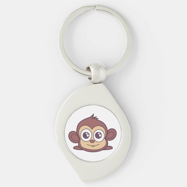 Cute monkey clipart keychain (Front)