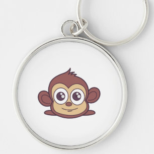 Cute monkey clipart keychain