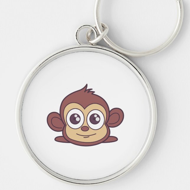Cute monkey clipart keychain (Front)