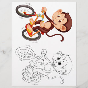 Cute monkey colouring page