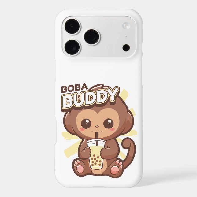CUTE MONKEY DRINKING BOBA TEA  (Back)