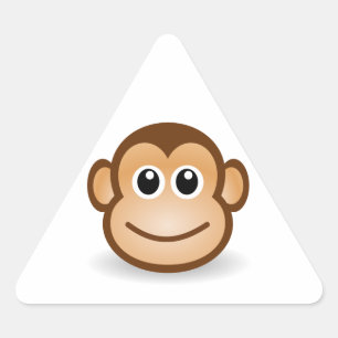 Cute Monkey Face Triangle Sticker