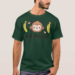 Cute Monkey Going Bananas Funny T-Shirt