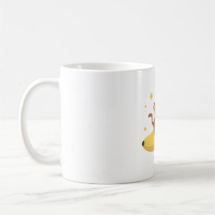 Cute Monkey Hugging Banana Moon Coffee Mug