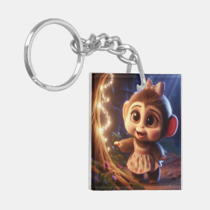 Cute monkey in a dress keychain