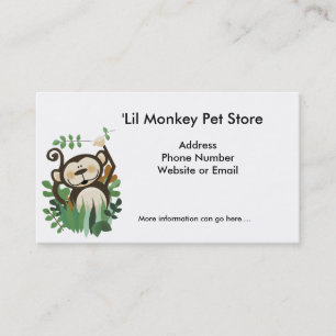 Cute Monkey Jungle Business Card Template
