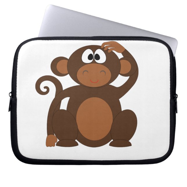 Cute Monkey Laptop Sleeve (Front)
