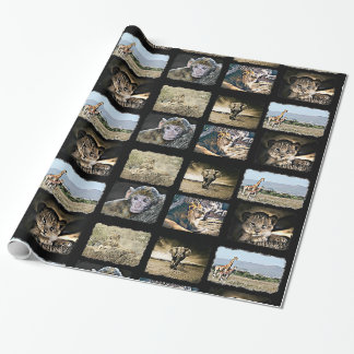 Cute Monkey, Lion and Giraffes Gift Wrap
