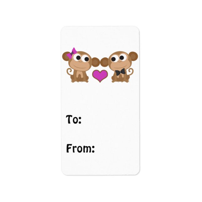 Cute Monkey Love Label (Front)