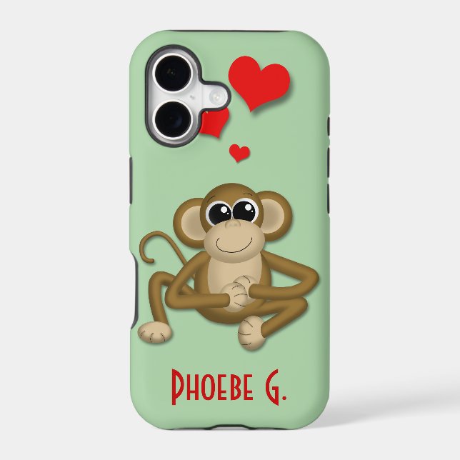 Cute Monkey Love Personalized iPhone 5 Case (Back)