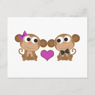 Cute Monkey Love Postcard