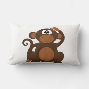 Cute Monkey Lumbar Pillow