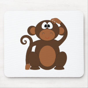 Cute Monkey Mouse Pad