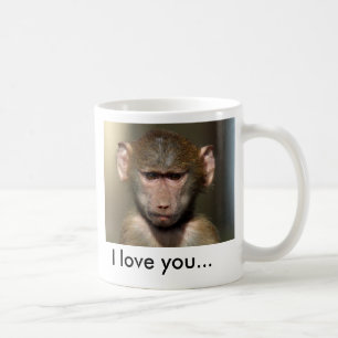 Cute Monkey Mug - I love you...