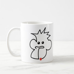 Cute Monkey One Line Art - Winking Coffee Mug