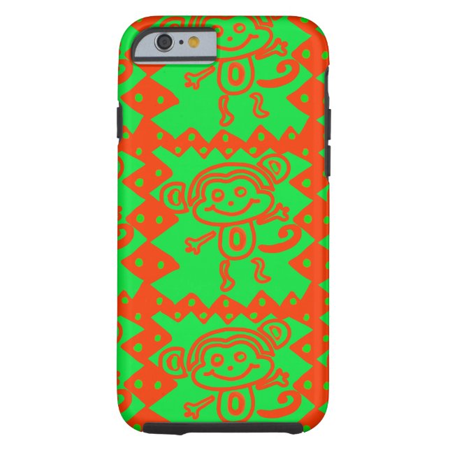 Cute Monkey Orange Green Animal Pattern Case-Mate iPhone Case (Back)